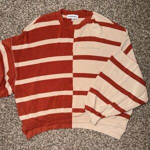 Burn Boot Camp Striped Red and Cream Sweater